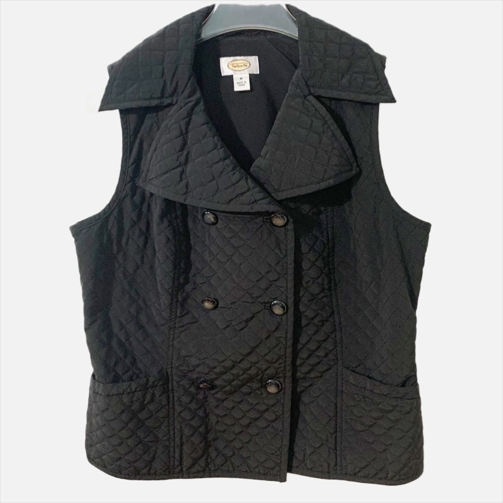 Talbots Quilted Double Breasted Button Front Vest… - image 1